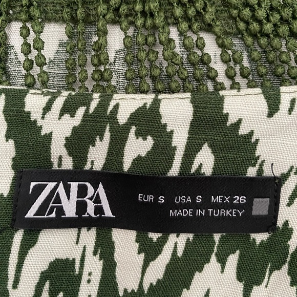 Zara Mini Skirt with Fringe and Front Tie Size S - Picture 10 of 11